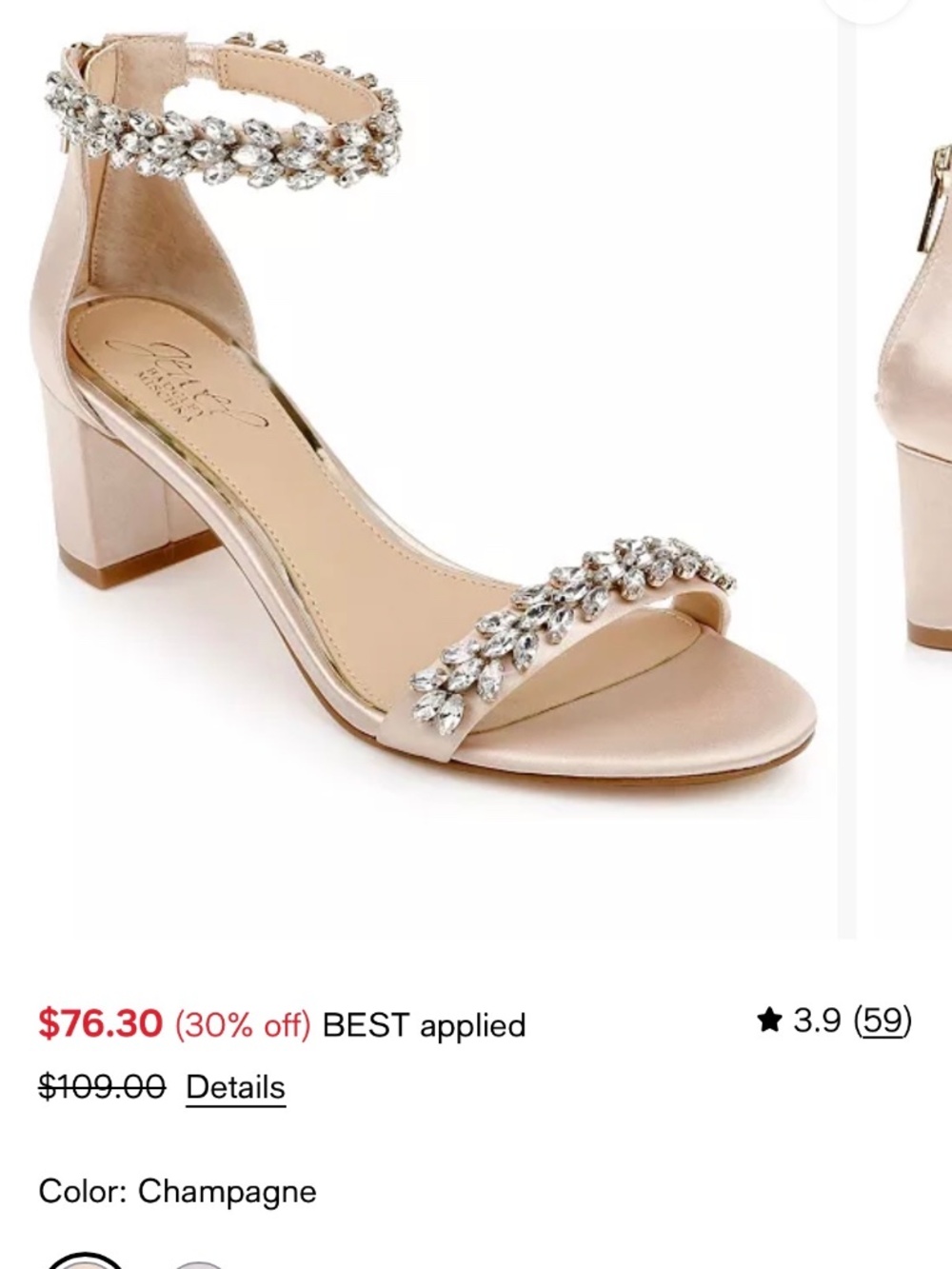 Jewel Badgley Mischka Bronwen sandal